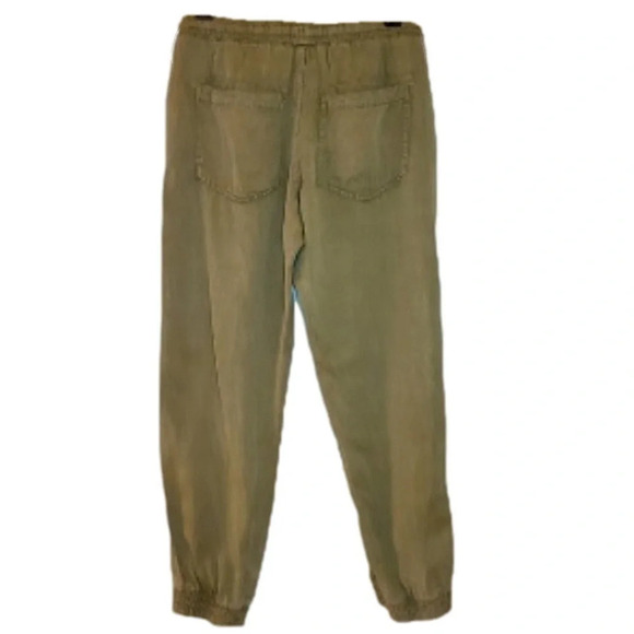 Zara Cargo Linen Jogger Cropped Pants with pockets in Olive Army Green XS - Picture 7 of 12